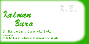 kalman buro business card